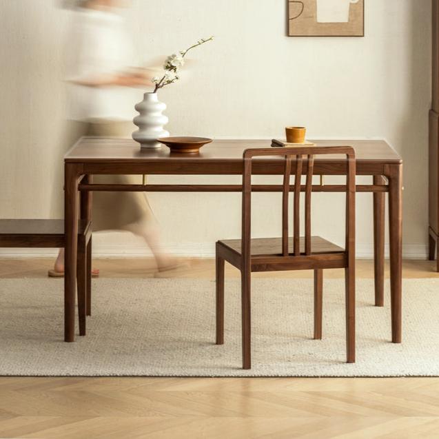 Black Walnut Solid Wood Rectangular Dining Table