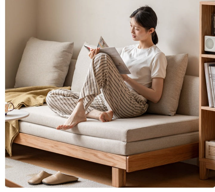 Oak, Beech Solid Wood Sofa Bed.