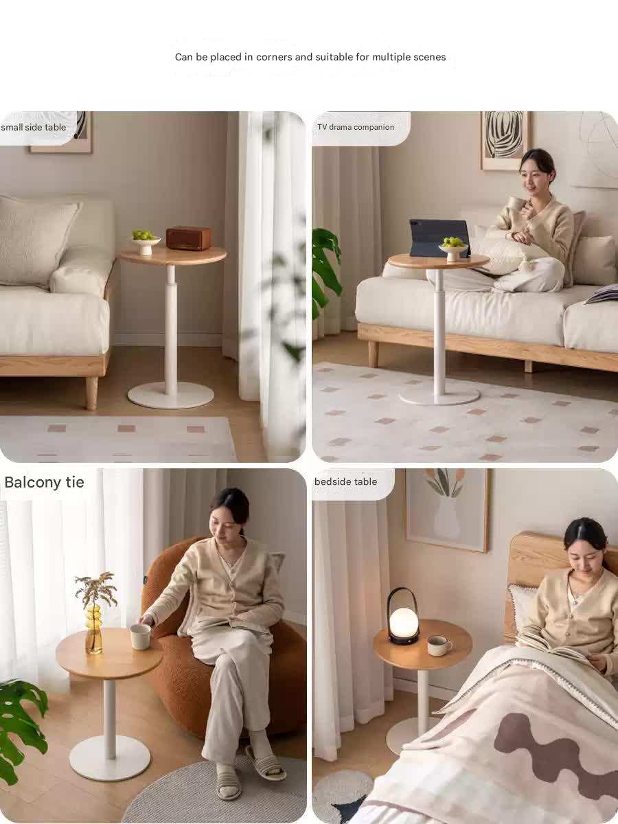 Oak, Black Walnut, Beech Solid Wood Lifting Side Table