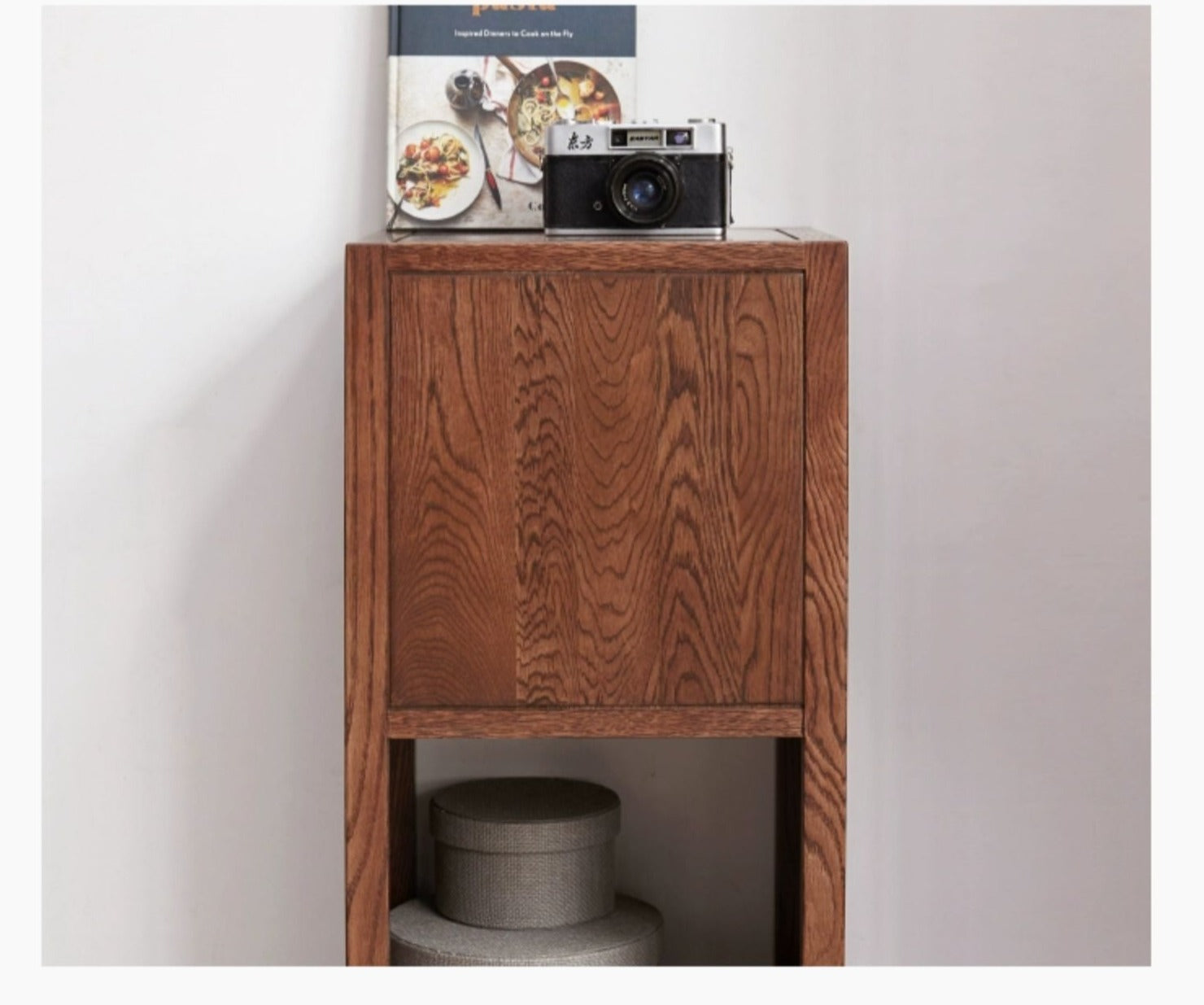 Oak, Ash Solid Wood Bookshelf Narrow Cabinet