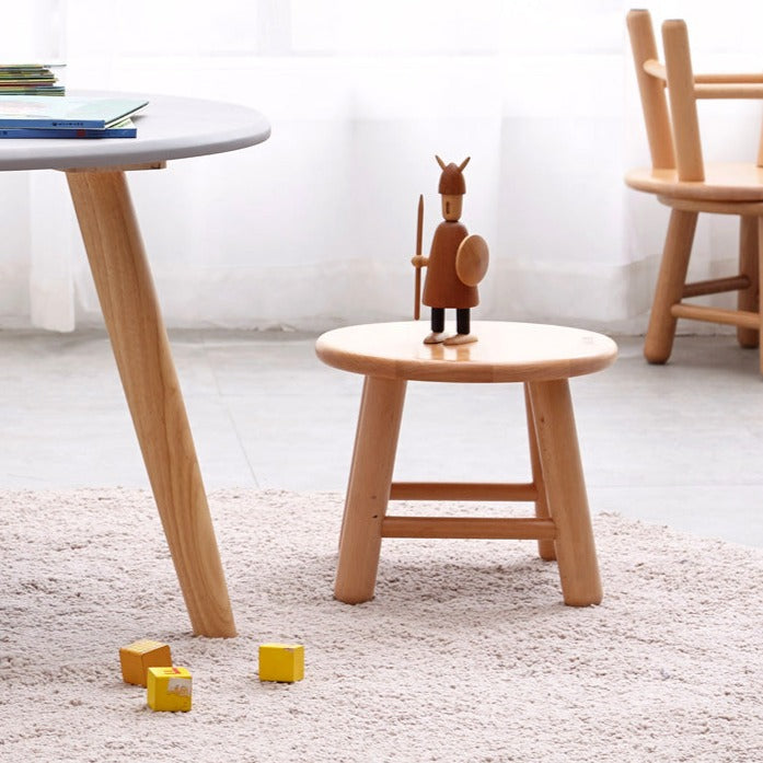 Solid Wood Small Stool Household Children's Stool Oak Low Stool Raw