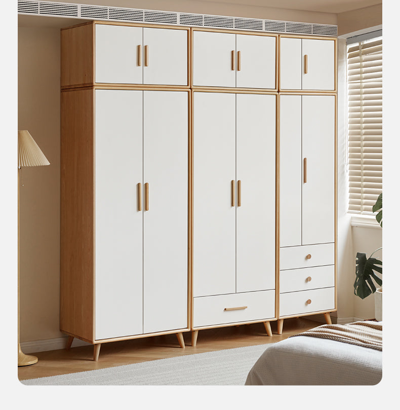 Beech Solid Wood Wardrobe Combination.