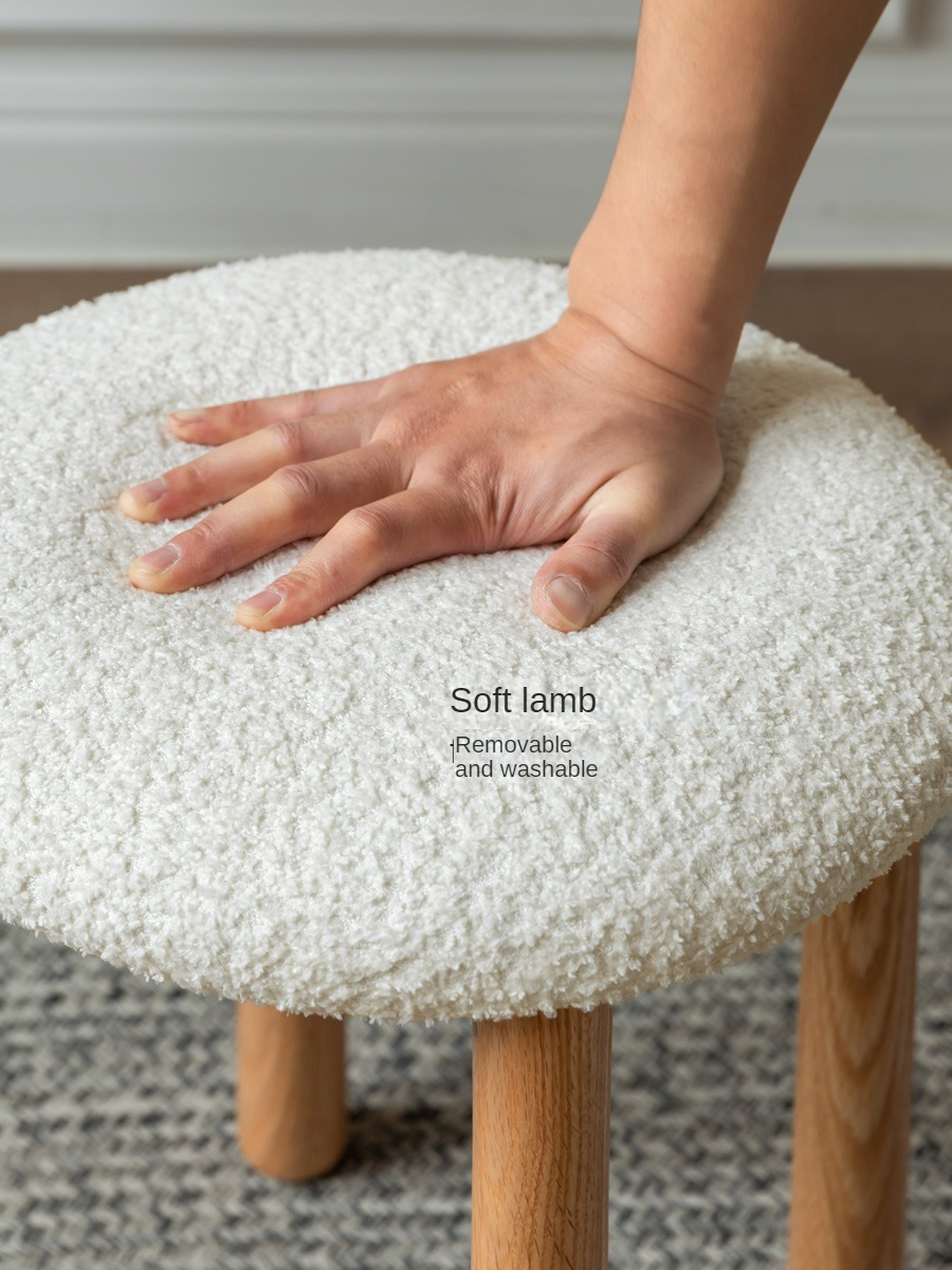 Bblack Walnut, Oak, Cherry, Beech, Sandalwood Solid Wood Makeup Stool