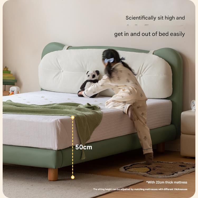 Organic Leather Children's Modern Simple Single Bed