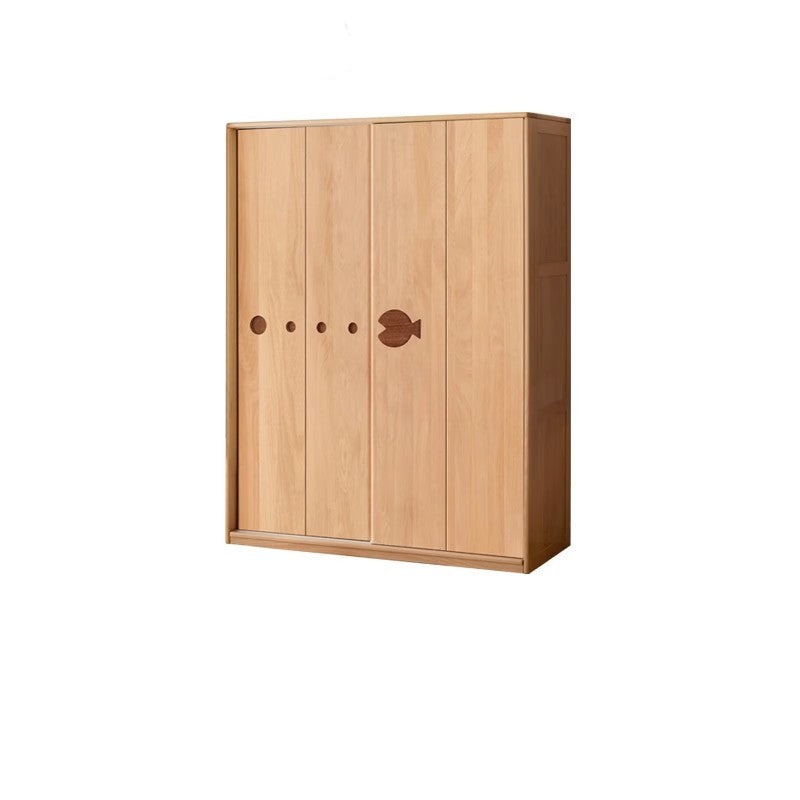 Beech Solid Wood Kids Wardrobe Sliding Door