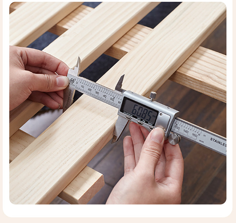 Rubberwood Solid Wood Mother-and-child platform bed, headboard-free bed