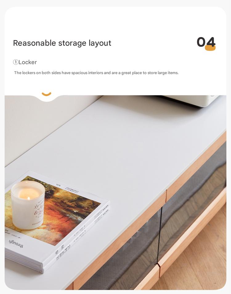 Pine Solid Wood Modern Rock Floor TV Cabinet.