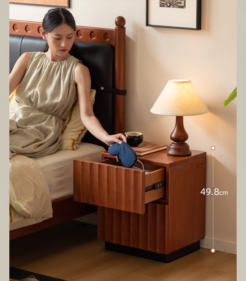 Poplar, Black Walnut Solid Wood Antique Style Nightstand