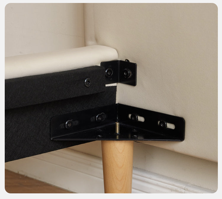 Fabric Cream Soft Minimalist Bed