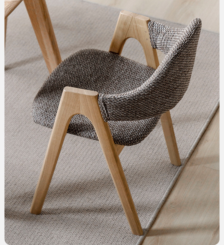Black Walnut, Oak Solid Wood, Solid Rubberwood Chair with Soft Fabric/Leather Back 2 pcs