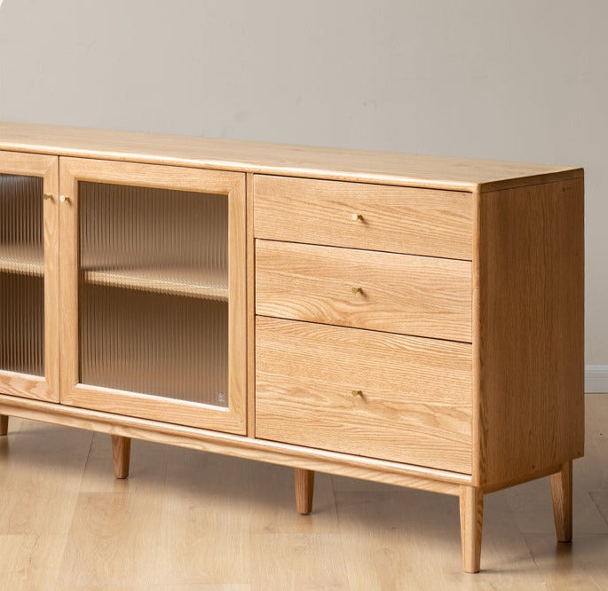 Oak solid wood sideboard cabinet"