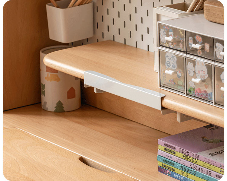 Beech Solid Wood Kids Raised and Lowered Study Table