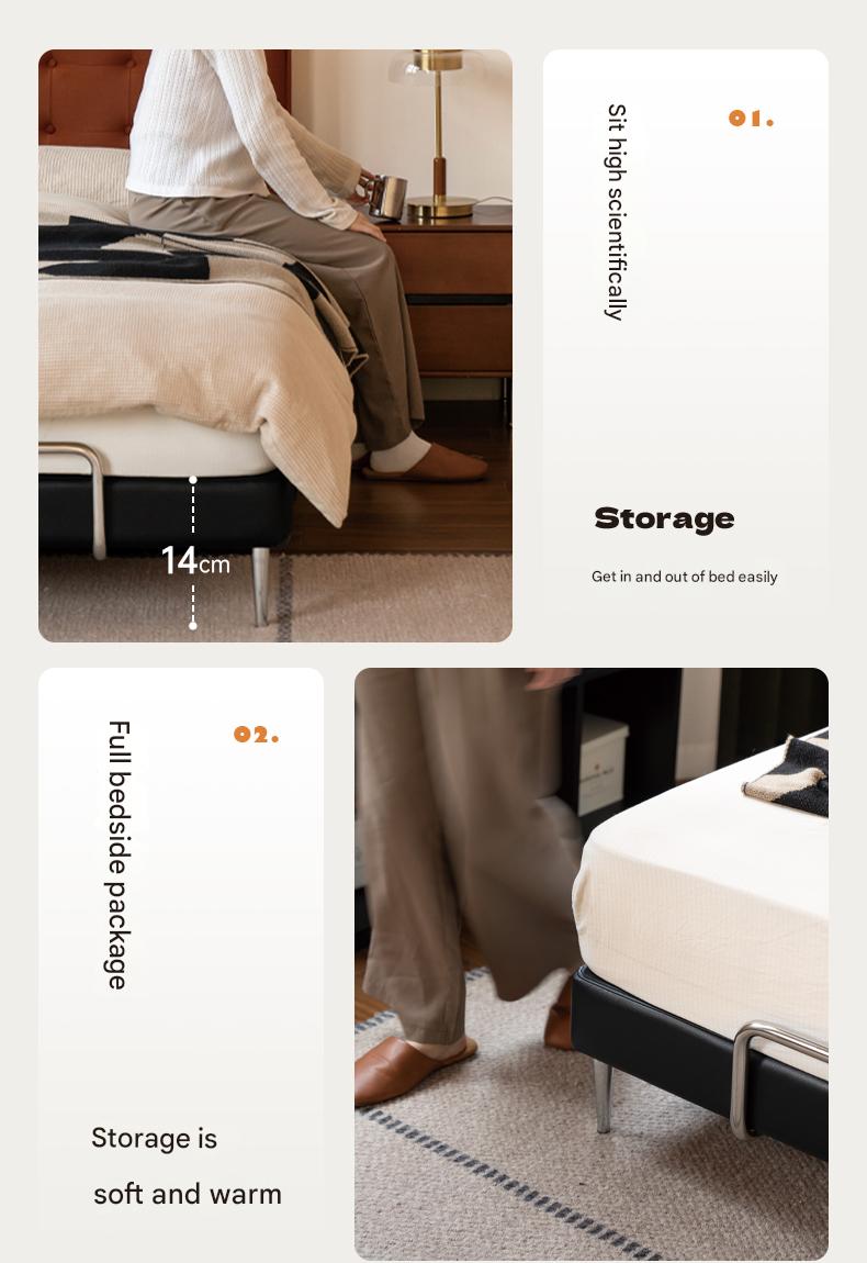 Fabric Flannel Soft Bed Bauhaus Style