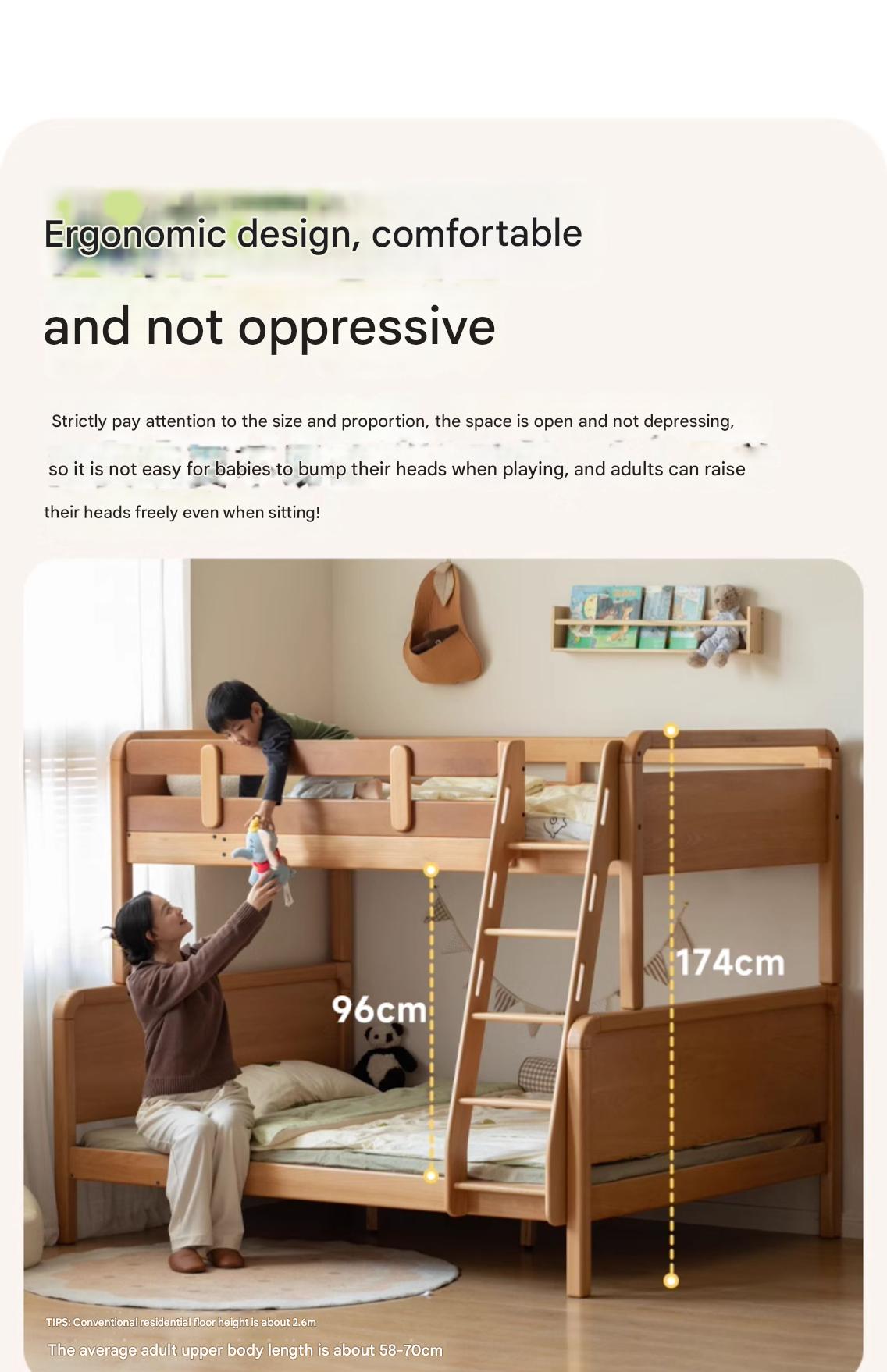 Beech Solid Wood Children's Bunk Bed.