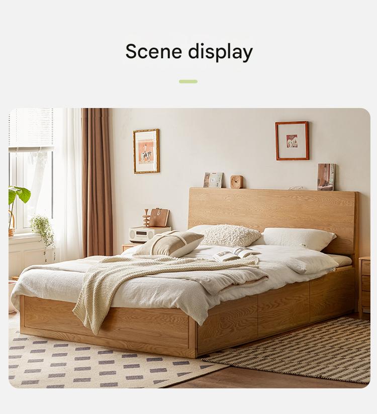 Ash, Oak, Black Walnut Solid Wood Box Bed Modern