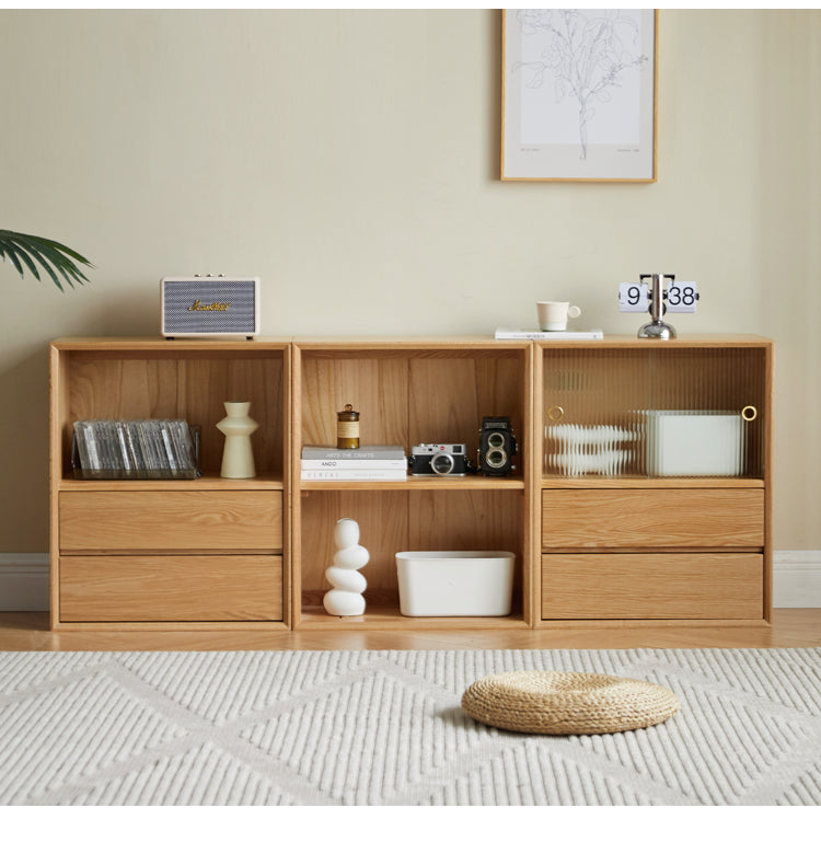 Oak Solid Wood Modern Creative Bookcase