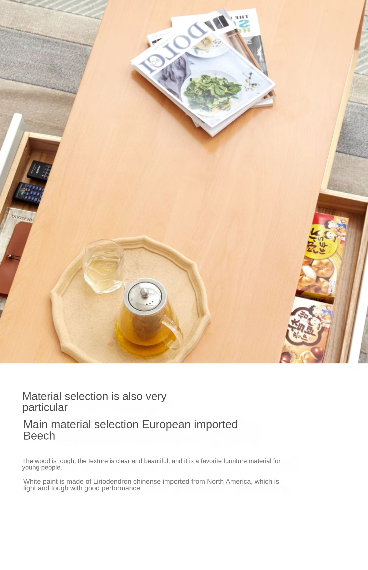 Beech Solid Wood Warm Coffee Table