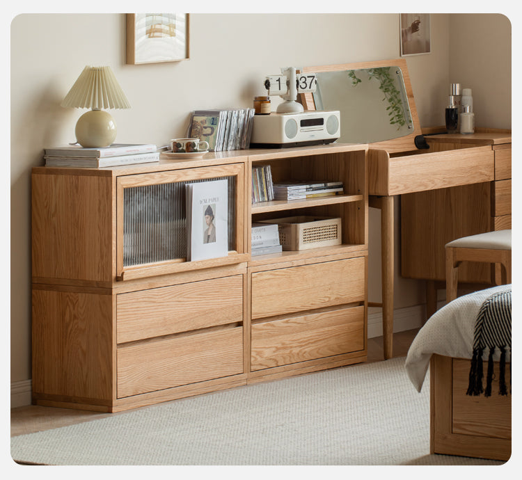 Oak, Ash Solid Wood Modern Free Combination Storage Bookcases