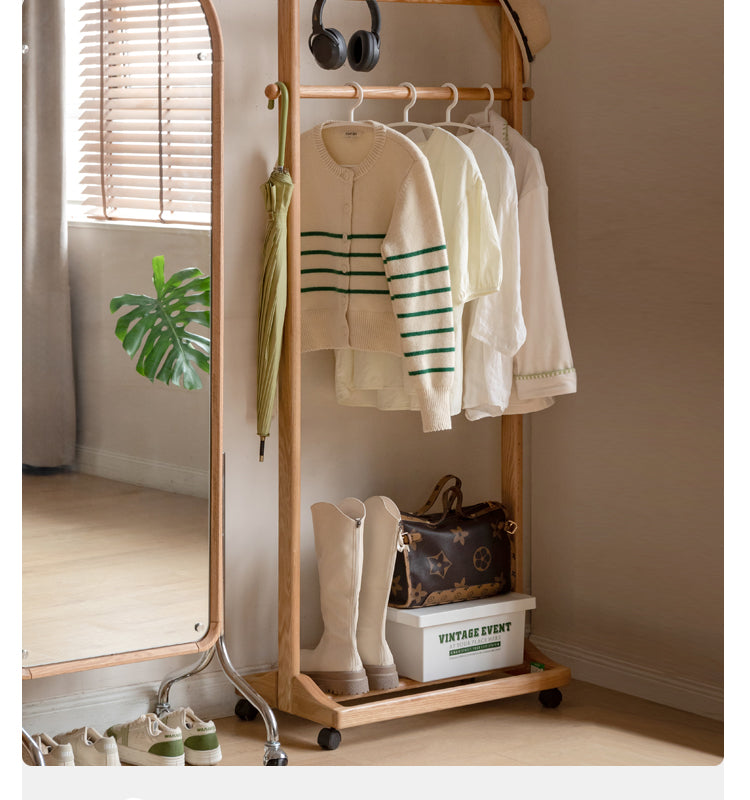 Oak, Birch, Solid Rubberwood Movable Hanger