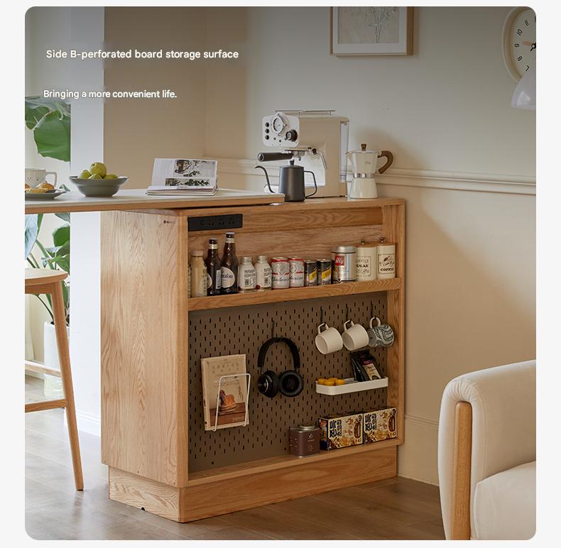 Oak Solid Wood Retractable Rock Plate Bar Table