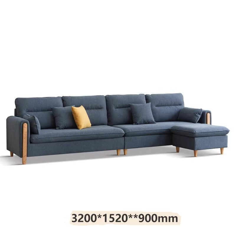 Luxury fabric sofa oak solid wood+