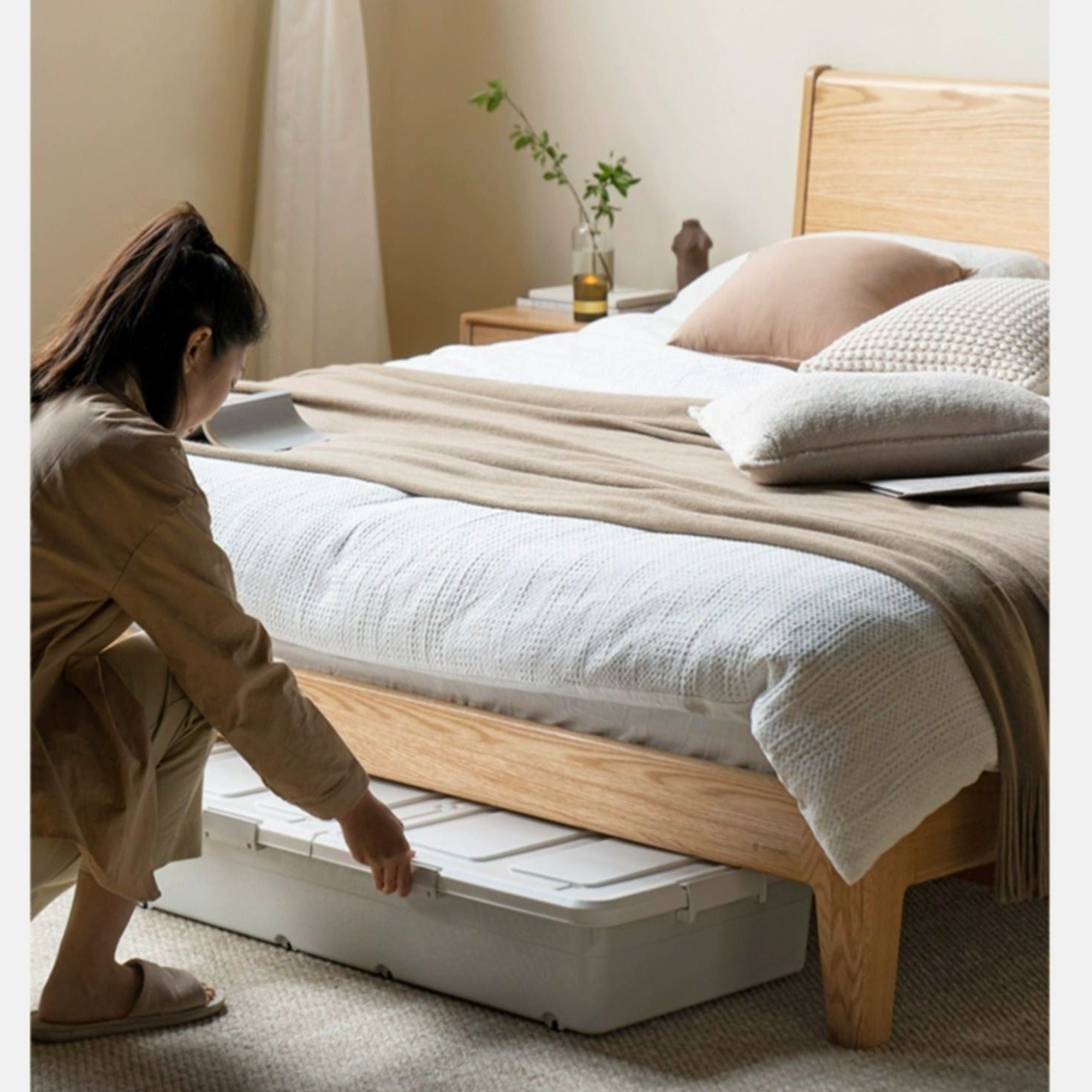 Oak Solid Wood Bed