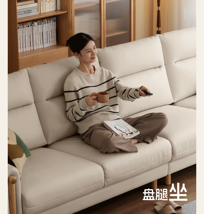 Fabric Straight Sofa Modern Simple.