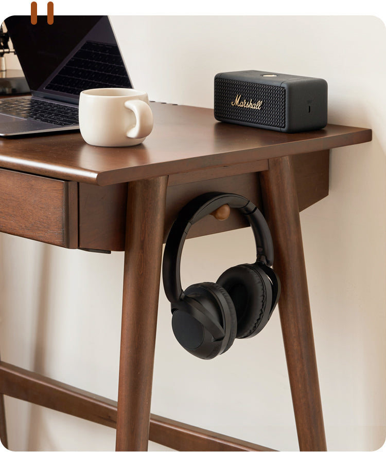 Solid Rubberwood Storage Office Desk