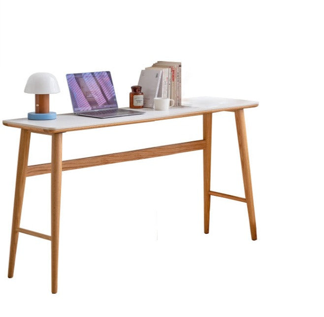 Oak, Cherry Solid Wood Narrow Office Desk