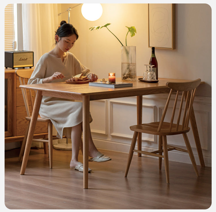 Oak solid wood dining table"