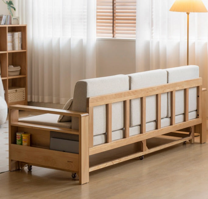 Oak, Beech Solid Wood Sleeper Sofa: