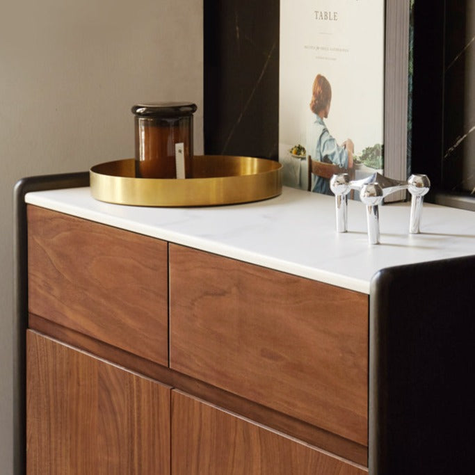 Black Walnut Solid Wood Shoe Porch Cabinet