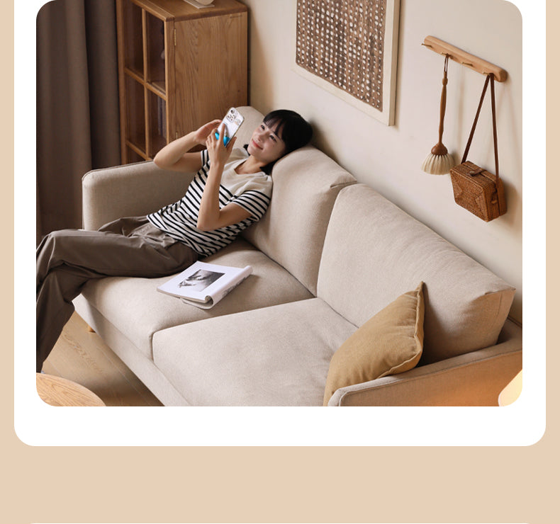 Fabric Sofa Modern Three-seat Straight Sofa.