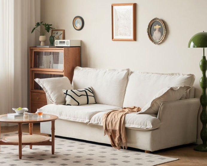 Fabric Down Modern Three-seat Sofa.