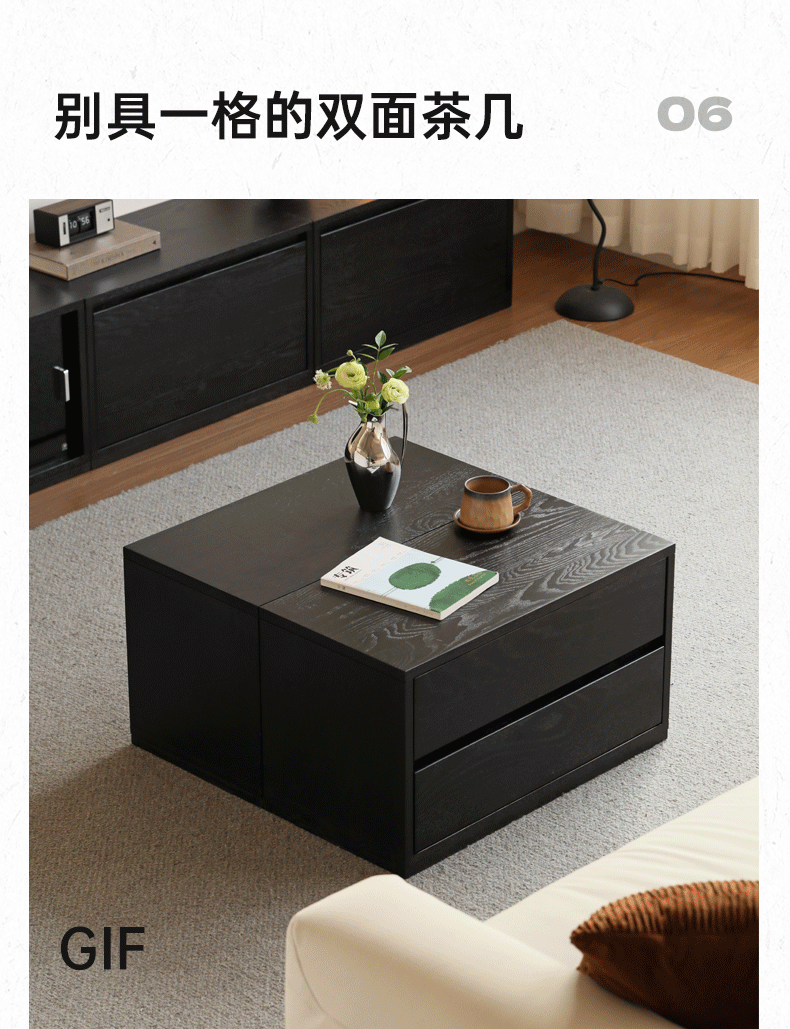 Oak Solid Wood TV Cabinet Modular with Modern Minimalist Storage