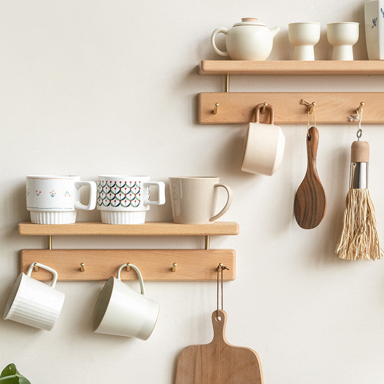 Black Walnut, Beech Solid Wood Wall Shelf