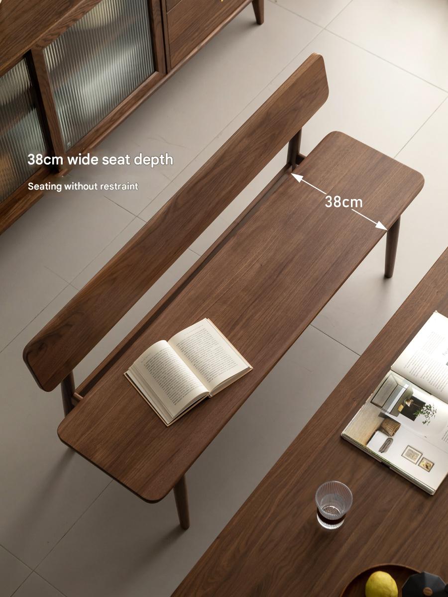 Black Walnut Solid Wood Long Bench