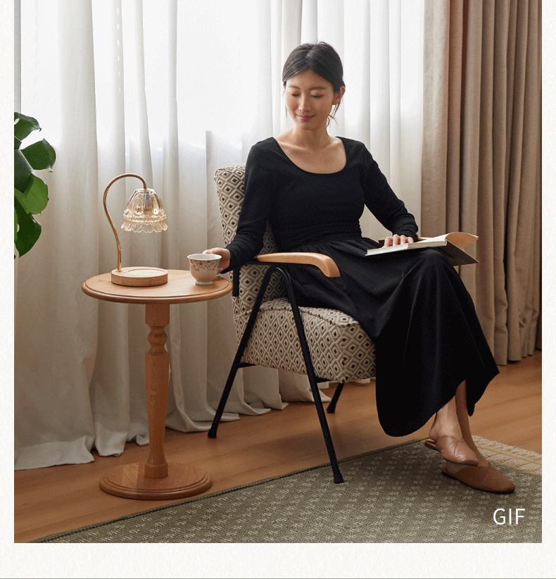 Cherry Solid Wood Coffee Table with French Retro Design