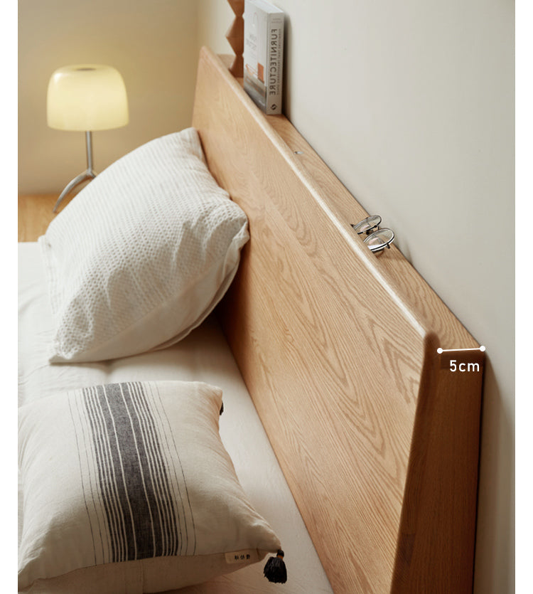 Oak,Black Walnut Solid Wood Suspended Luminous Box Bed