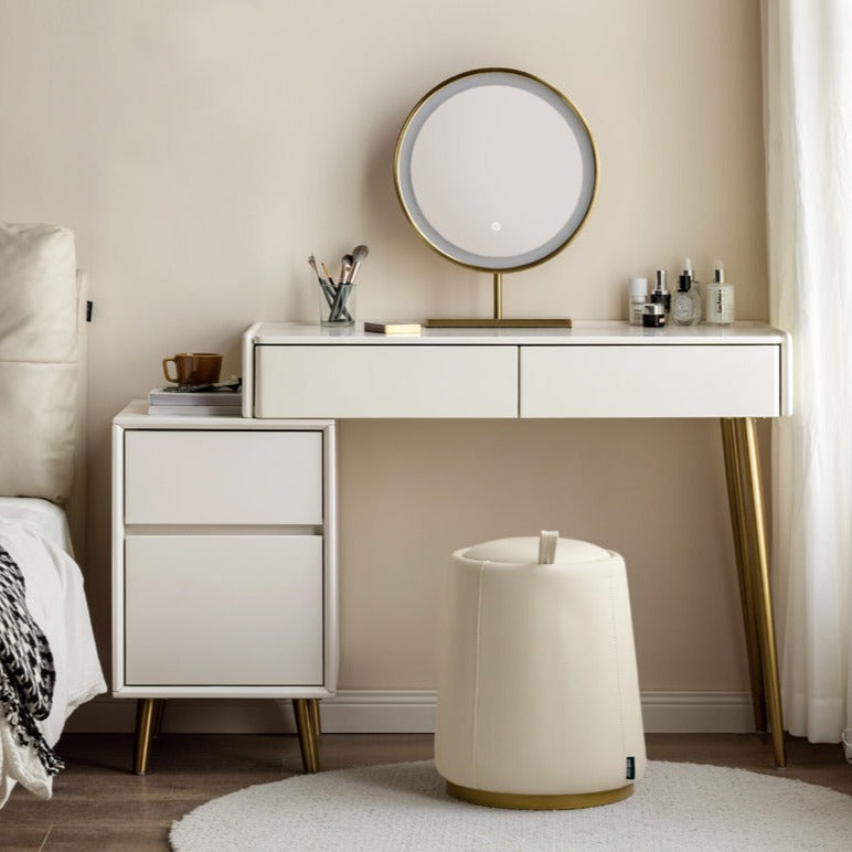 Cream dressing tables with deals mirror and stool