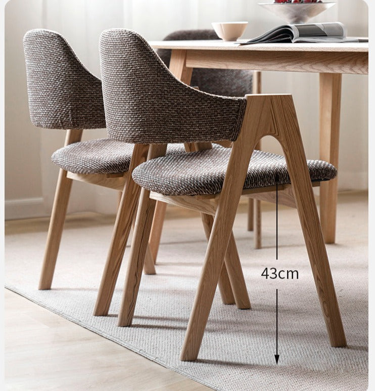 Black walnut, Ash, Oak Solid Wood Chair with soft fabric/leather back*