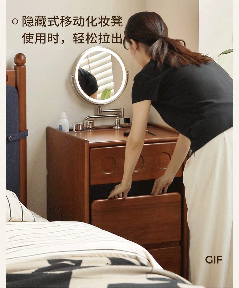 Solid Tulipwood Classic Vintage Vanity Table.