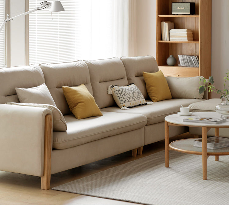 Ash Solid Wood Technology Fabric Corner Sofa.