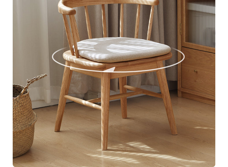 Black Walnut, Cherry, Oak Solid Wood Modern Rotating Soft Chair
