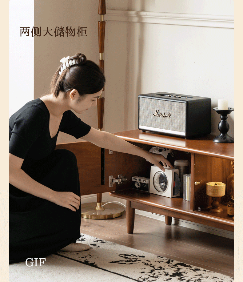 Tulipwood Solid Wood Antique Style TV Cabinet.