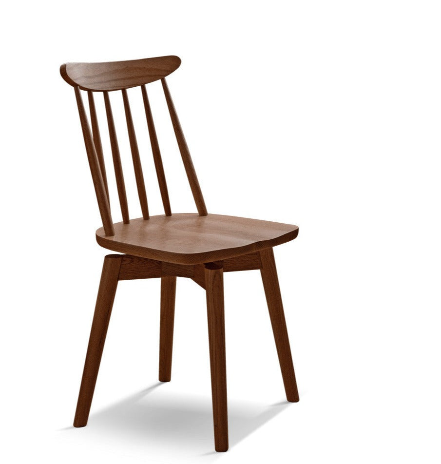 2 pcs set-Oak, Black Walnut solid wood Windsor chair 360 degree rotation-