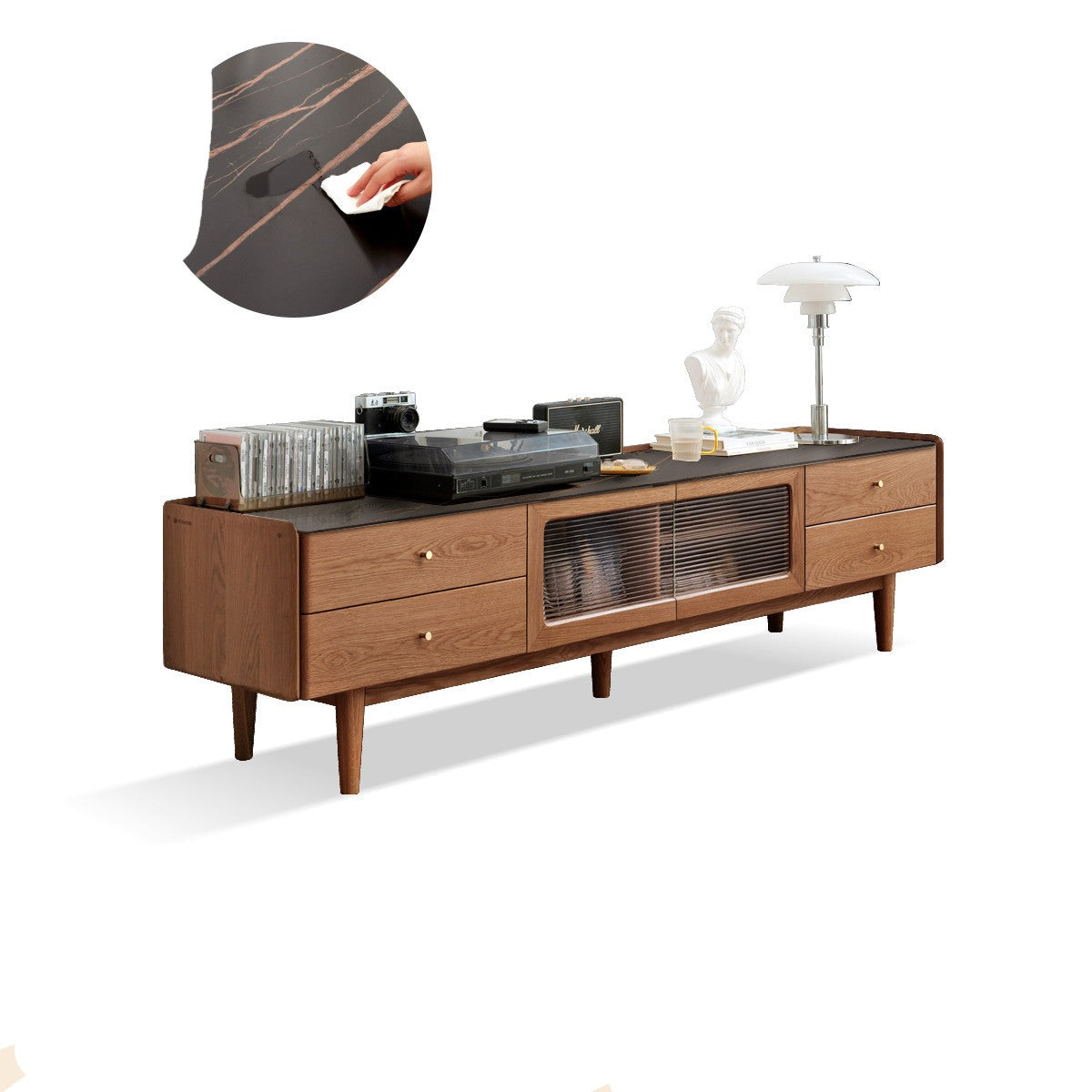TV stand solid wood Rock Slab"
