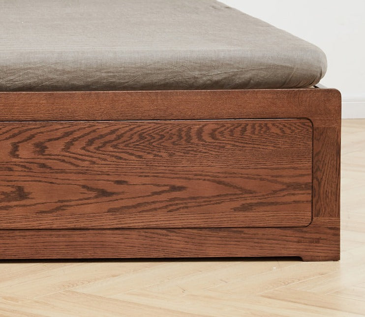 Oak Solid Wood Luminous Storage Box Bed
