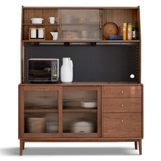 Solid Rubberwood, Oak Solid Wood Sideboard, Buffet Cabinet