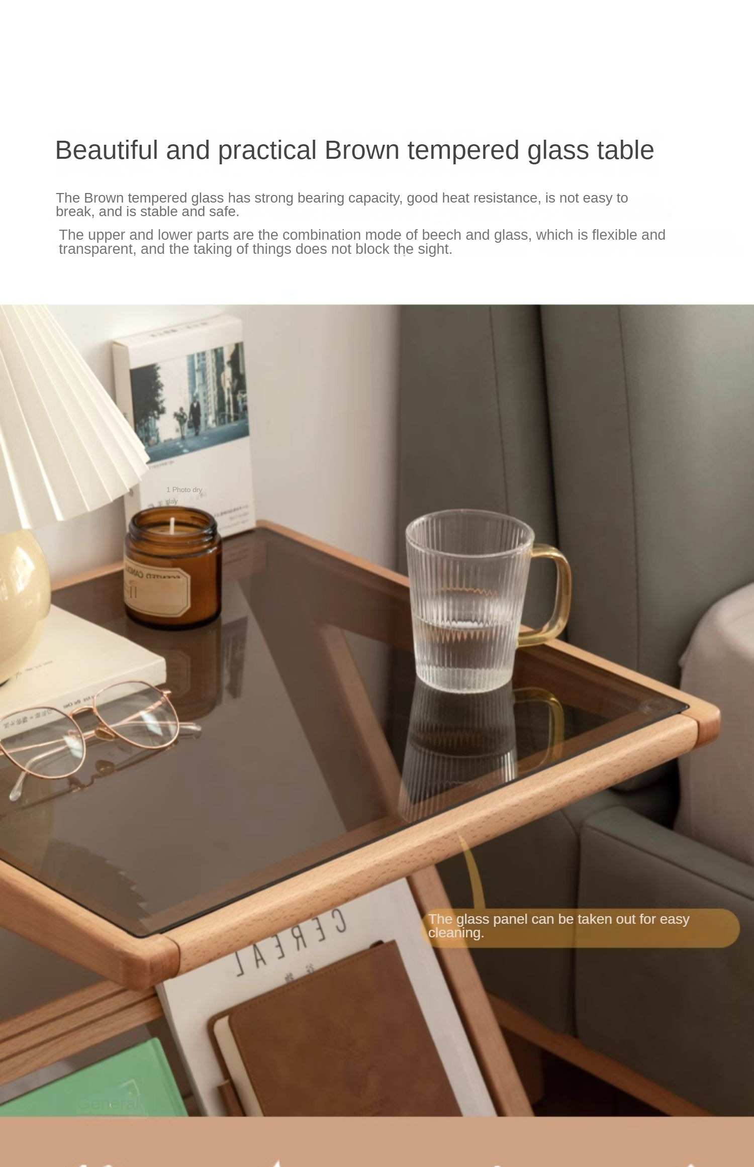 Beech Solid wood side glass creative corner)